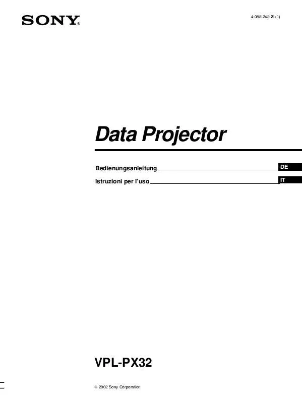 Mode d'emploi SONY VPL-PX32