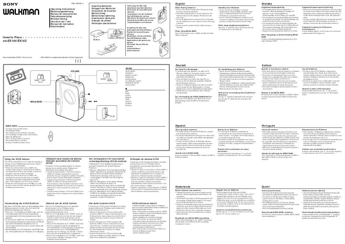 Mode d'emploi SONY WM-EX164