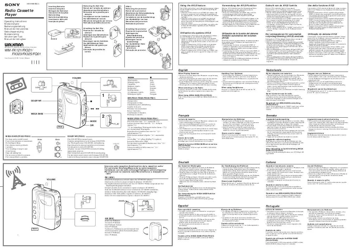 Mode d'emploi SONY WM-FQ01