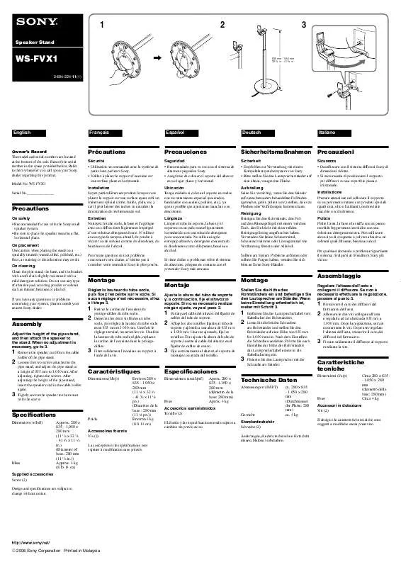 Mode d'emploi SONY WS-FVX1