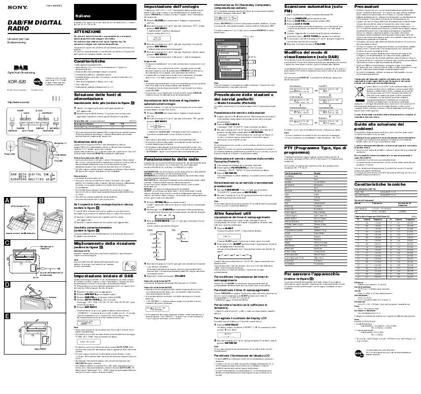 Mode d'emploi SONY XDR-S20