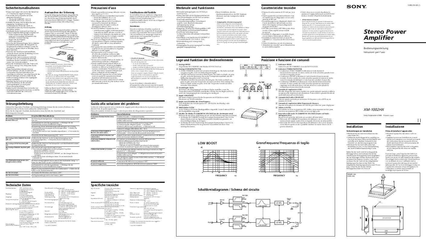 Mode d'emploi SONY XM-1002HX