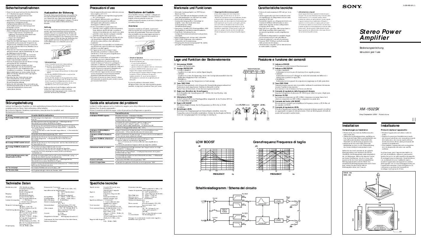 Mode d'emploi SONY XM-1502SX