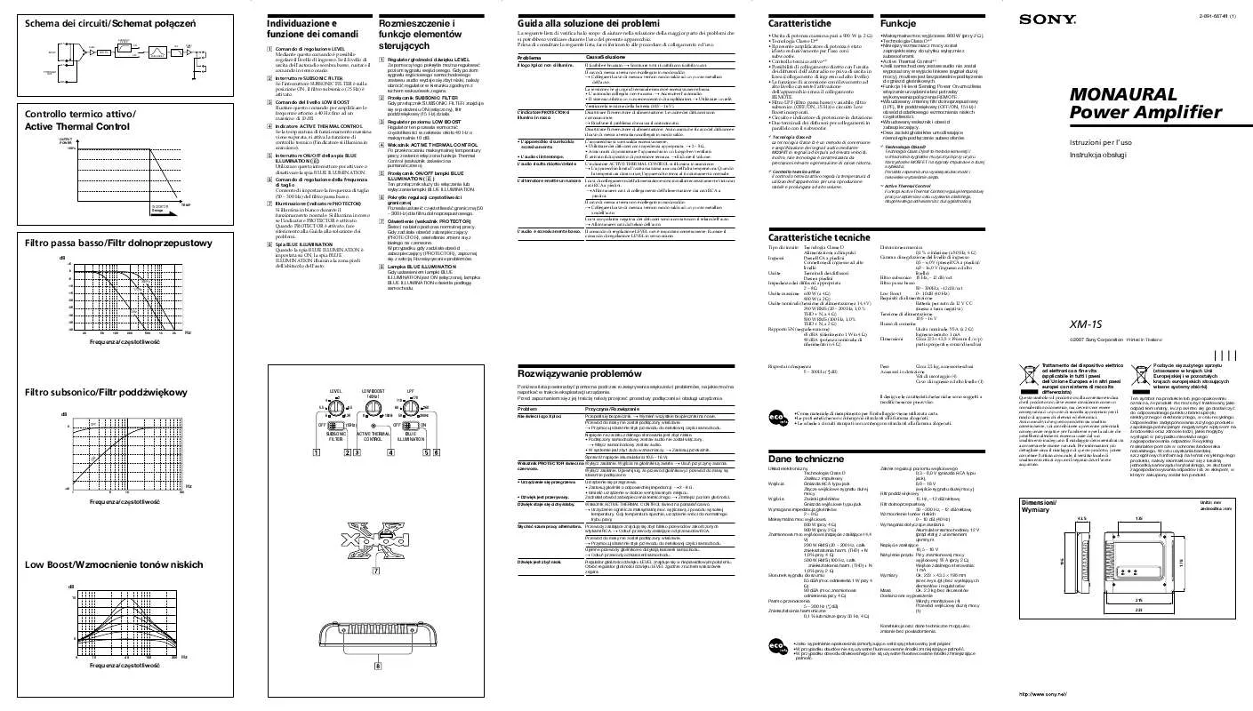 Mode d'emploi SONY XM-1S