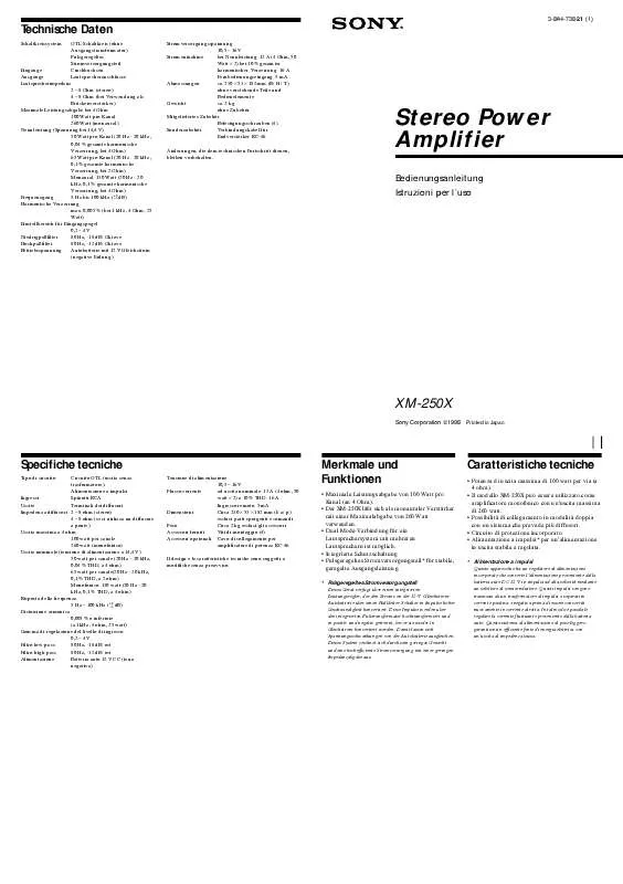 Mode d'emploi SONY XM-250X