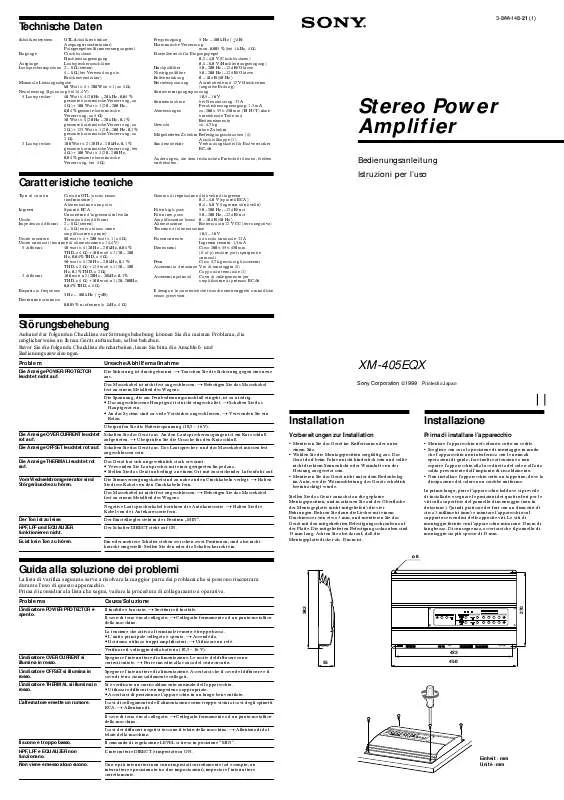 Mode d'emploi SONY XM-405EQX