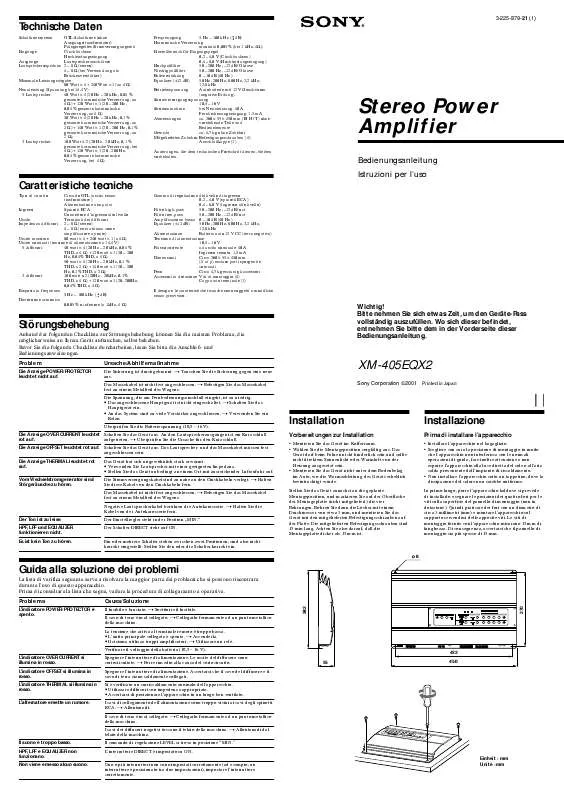 Mode d'emploi SONY XM-405EQX2