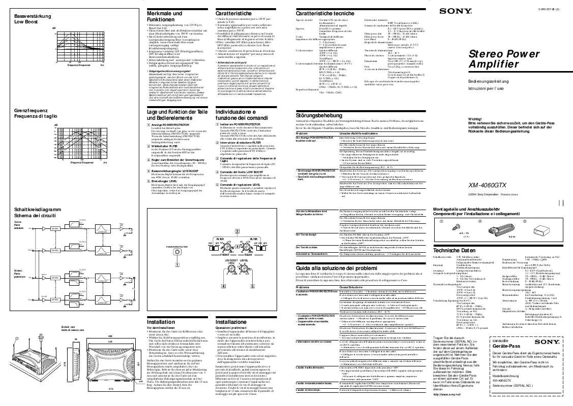 Mode d'emploi SONY XM-4060GTX