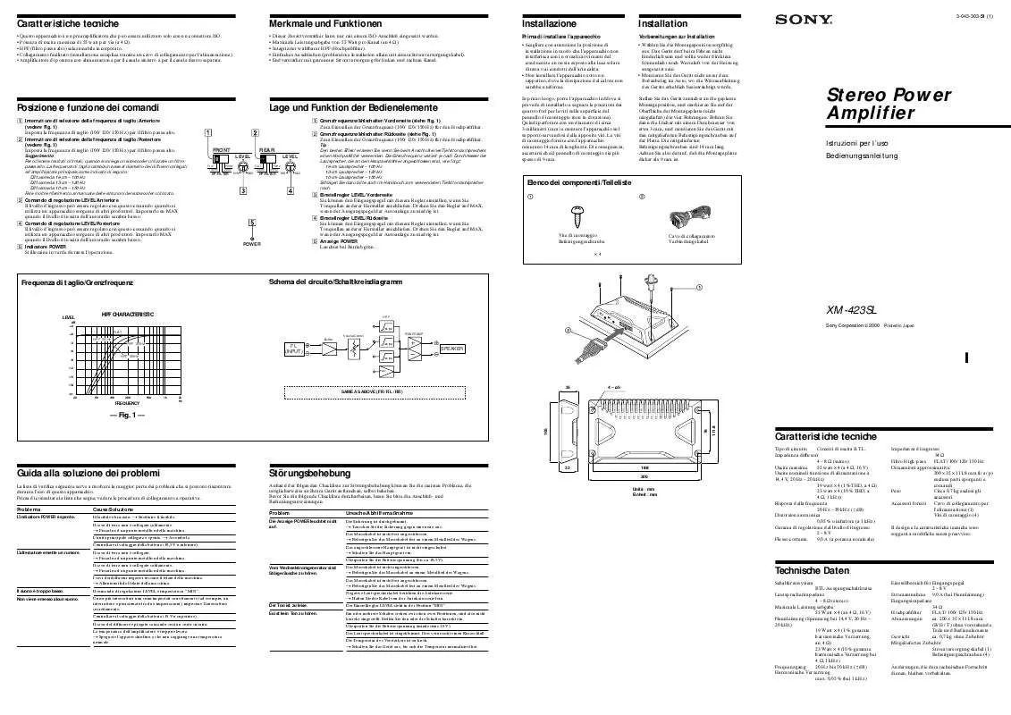 Mode d'emploi SONY XM-423SL