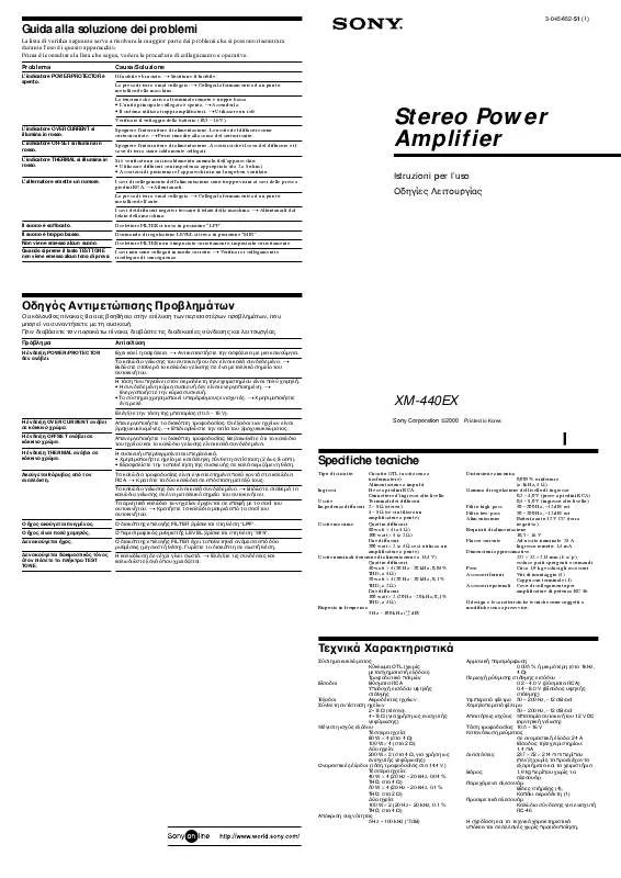 Mode d'emploi SONY XM-440NX