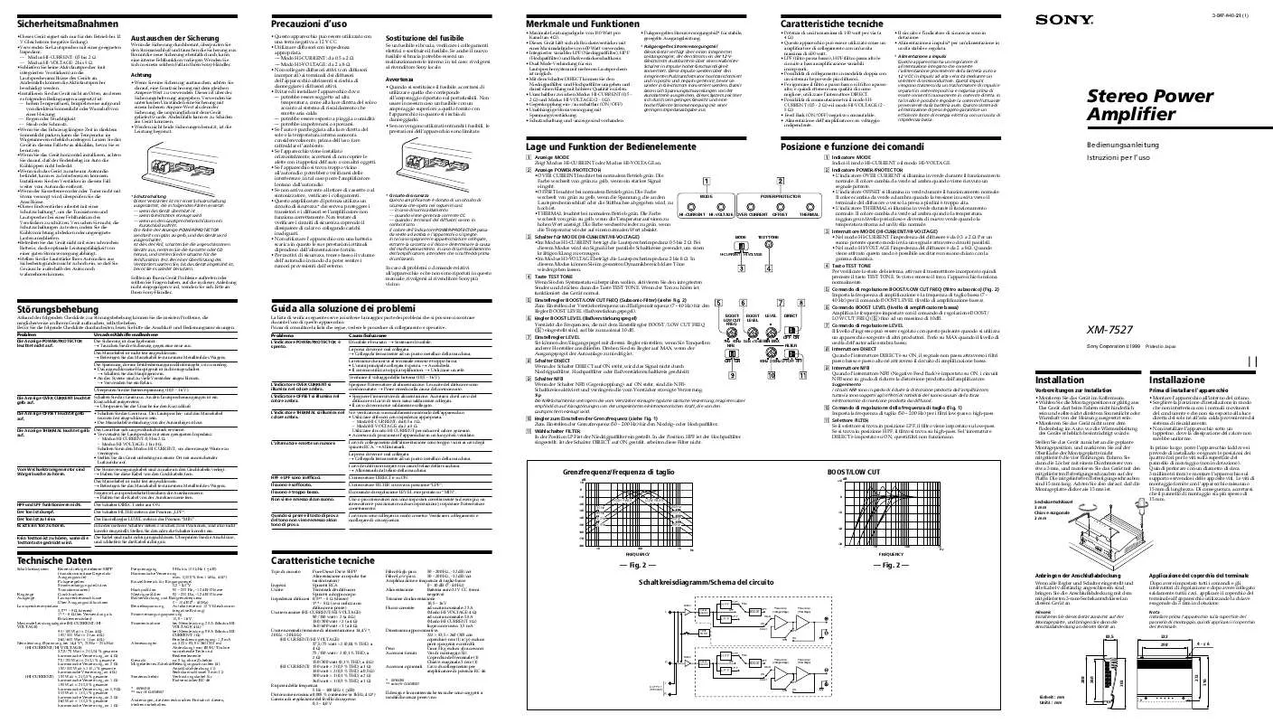 Mode d'emploi SONY XM-7527