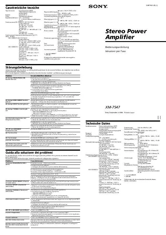 Mode d'emploi SONY XM-7547