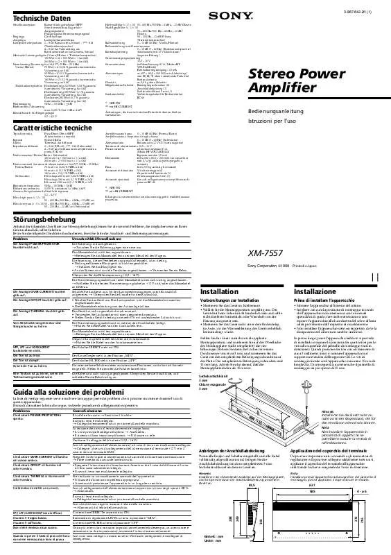 Mode d'emploi SONY XM-7557