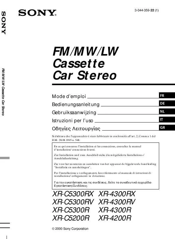 Mode d'emploi SONY XR-4200R