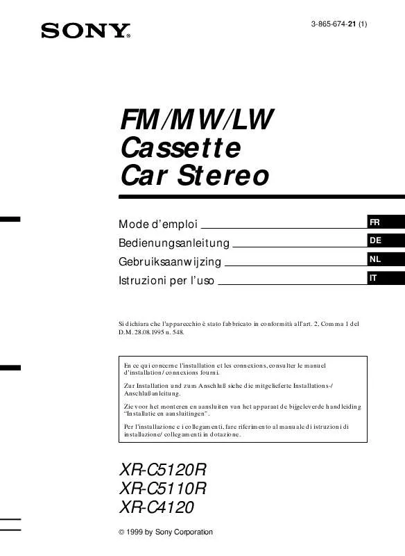 Mode d'emploi SONY XR-C4120