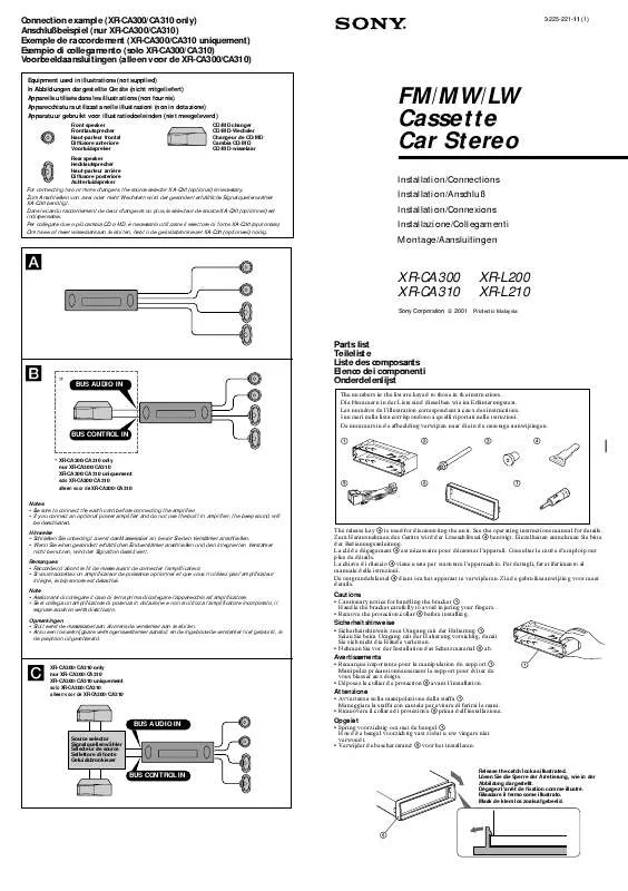 Mode d'emploi SONY XR-CA310