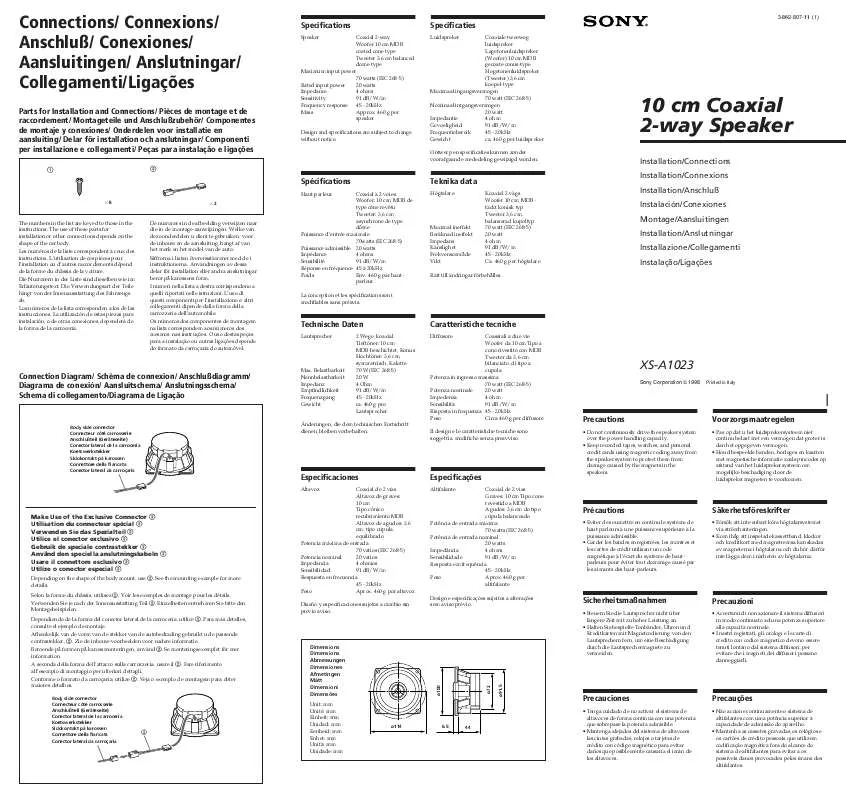 Mode d'emploi SONY XS-A1023