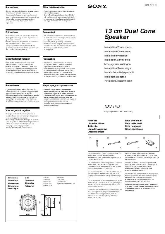 Mode d'emploi SONY XS-A1313