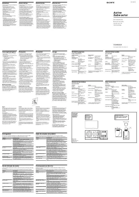 Mode d'emploi SONY XS-AW200X