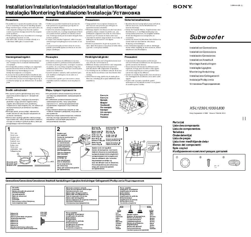 Mode d'emploi SONY XS-L1030