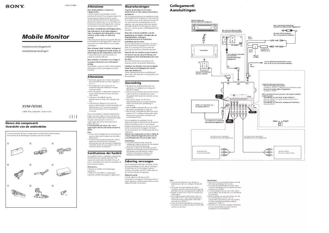 Mode d'emploi SONY XVM-F65WL