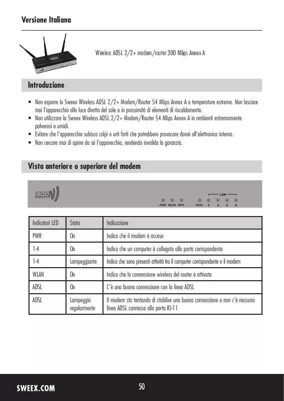 Mode d'emploi SWEEX MO300