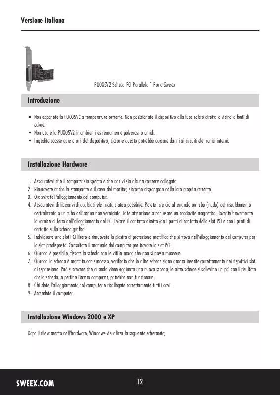 Mode d'emploi SWEEX PU005V2