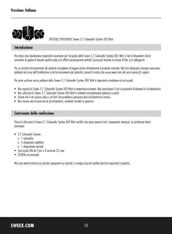 Mode d'emploi SWEEX SP003V2