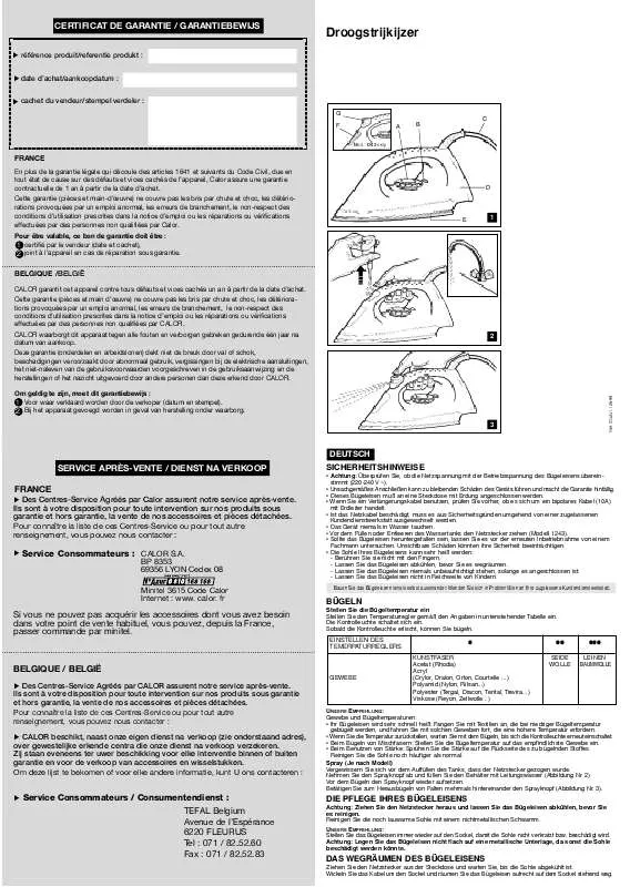 Mode d'emploi TEFAL 1241