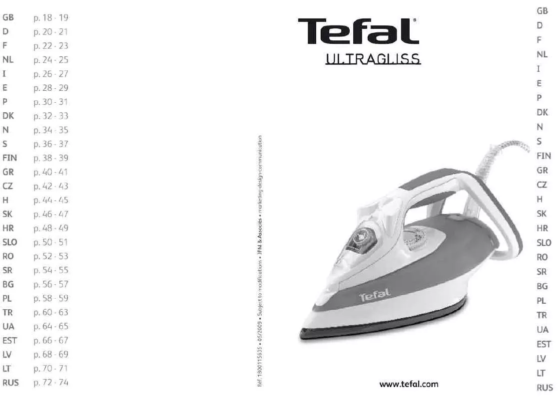 Mode d'emploi TEFAL ULTRAGLISS