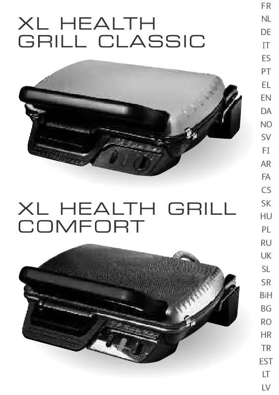 Mode d'emploi TEFAL XL HEALTH GRILL COMFORT