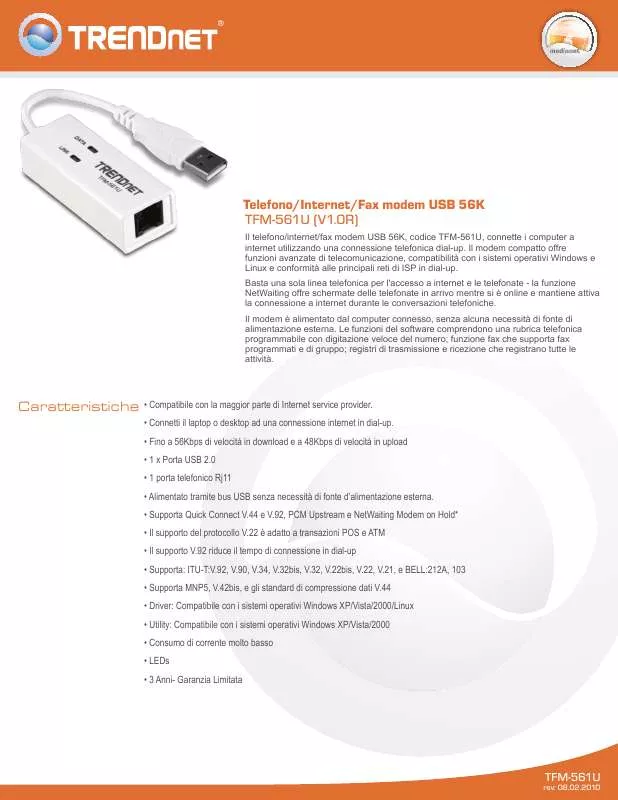 Mode d'emploi TRENDNET TFM-561U