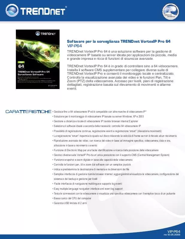 Mode d'emploi TRENDNET VIP-P64