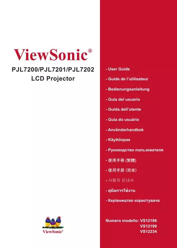 Mode d'emploi VIEWSONIC PJL7200