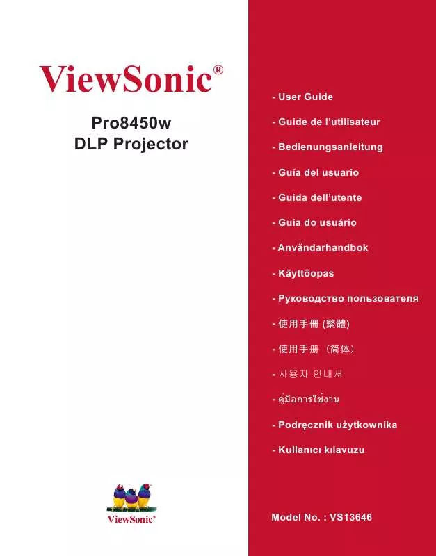 Mode d'emploi VIEWSONIC PRO8450W