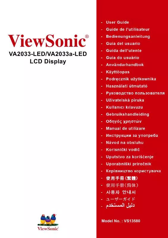 Mode d'emploi VIEWSONIC VA2033-LED