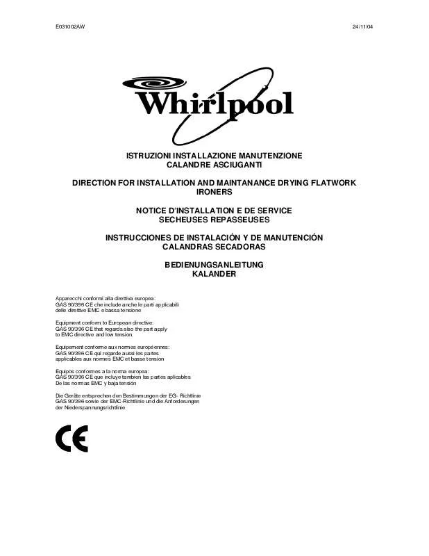 Mode d'emploi WHIRLPOOL ADN 486