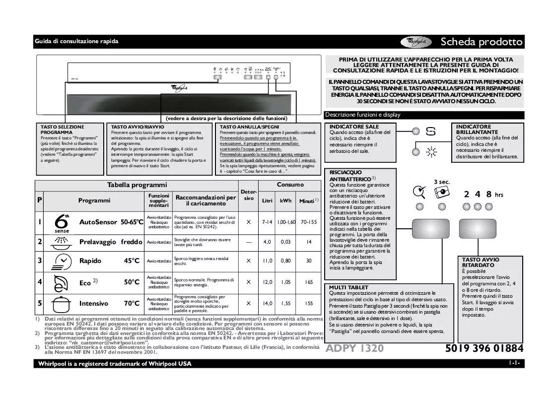 Mode d'emploi WHIRLPOOL ADPY 1320 BL