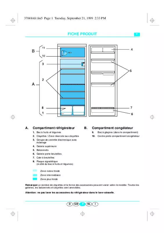 Mode d'emploi WHIRLPOOL AFG 614-B