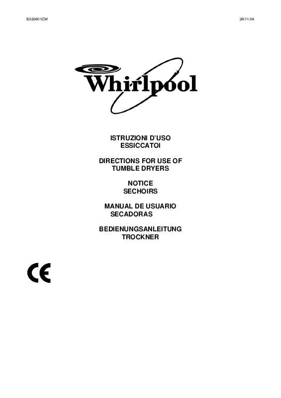 Mode d'emploi WHIRLPOOL AGB 261/WP