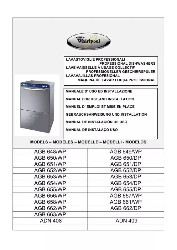 Mode d'emploi WHIRLPOOL AGB 657/WP