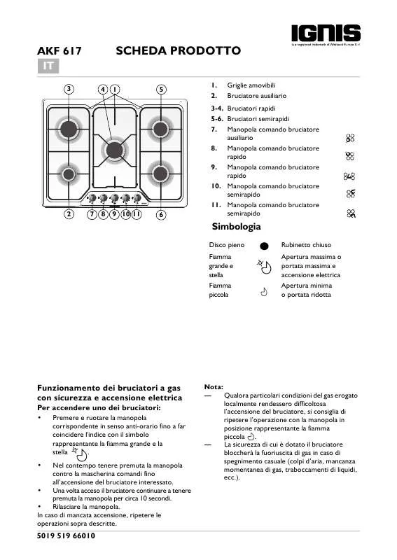 Mode d'emploi WHIRLPOOL AKF 598 IX