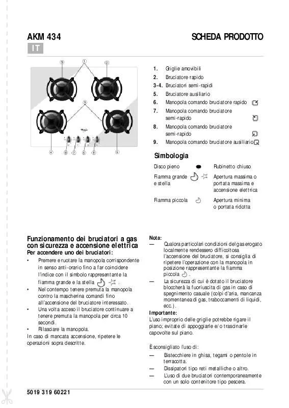 Mode d'emploi WHIRLPOOL AKM 434/NB/01