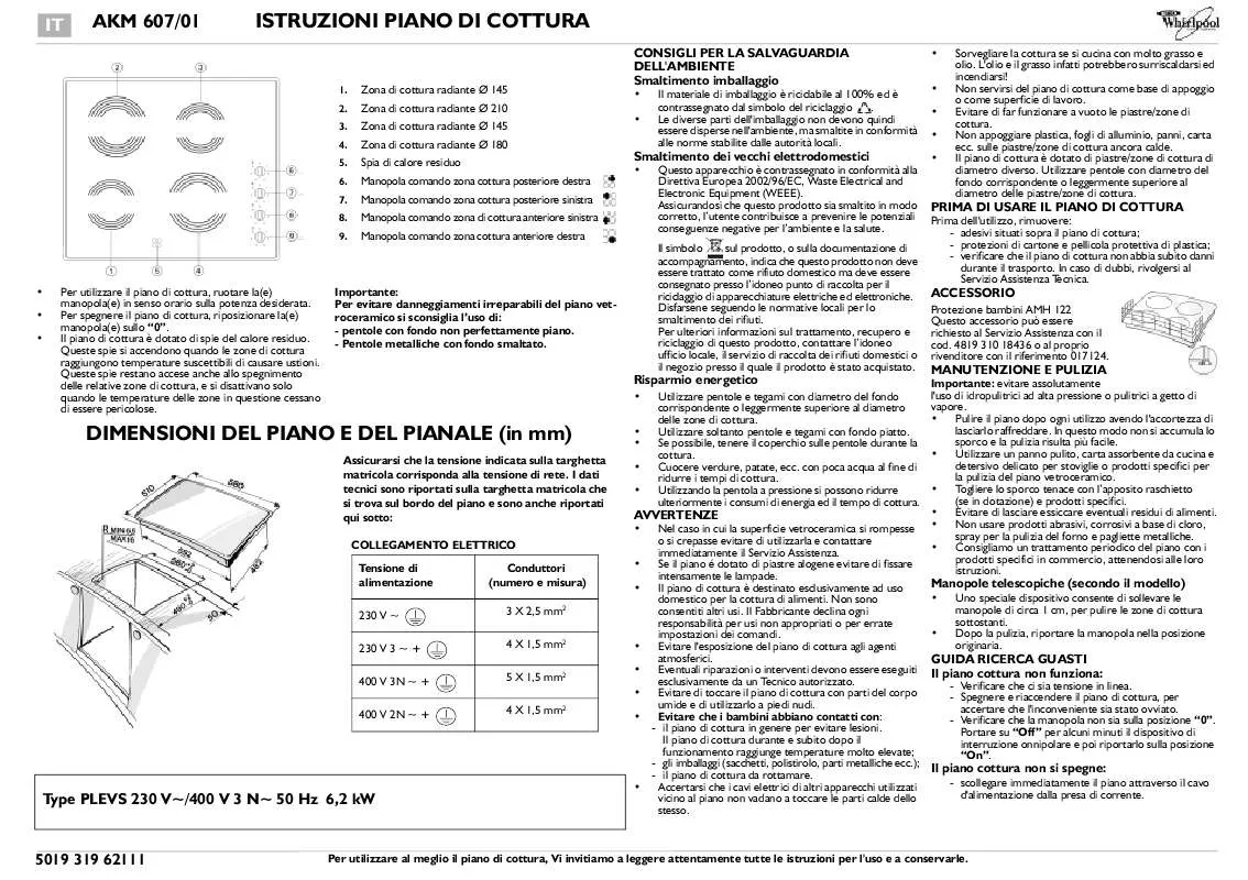 Mode d'emploi WHIRLPOOL AKM 607/IX/01