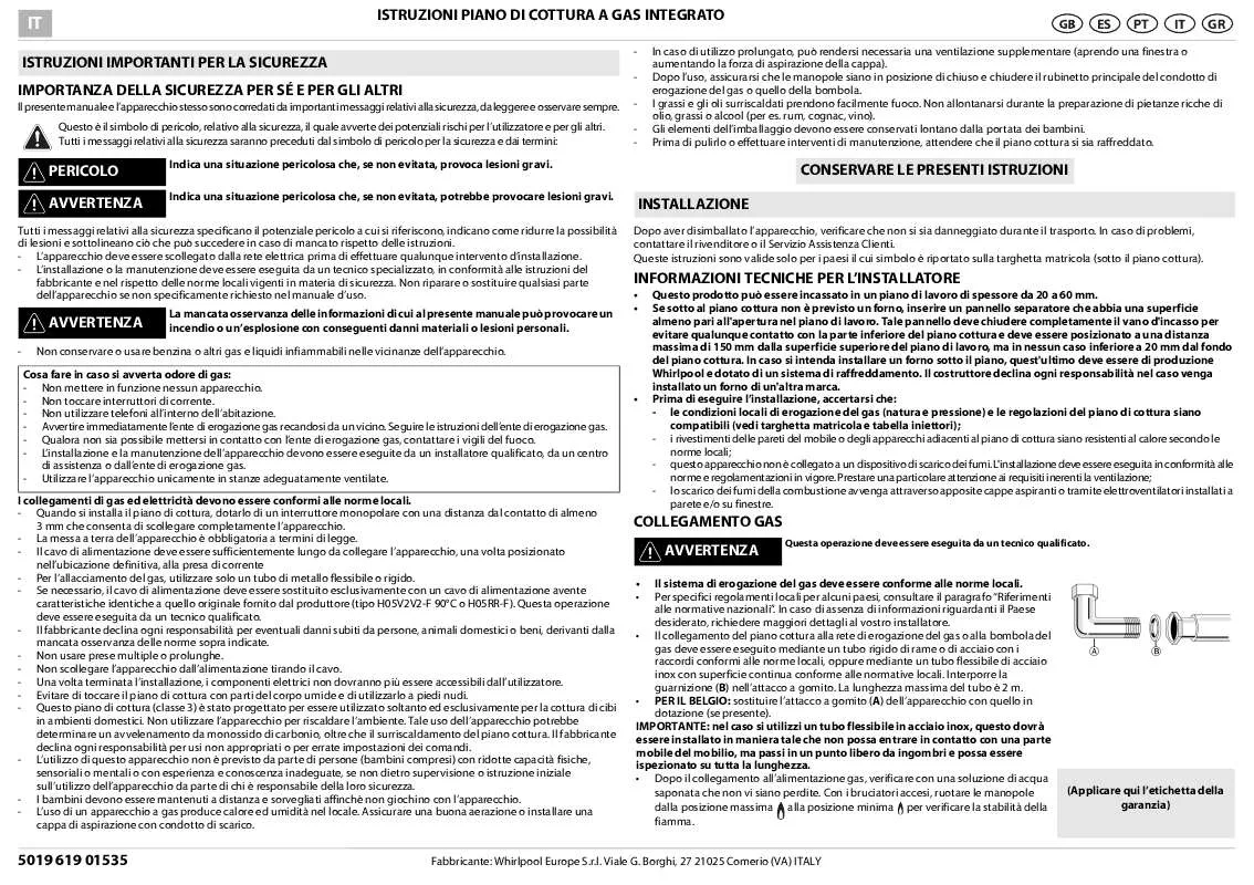 Mode d'emploi WHIRLPOOL AKR 327/IX