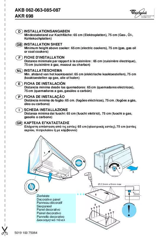 Mode d'emploi WHIRLPOOL AKR 698 AV