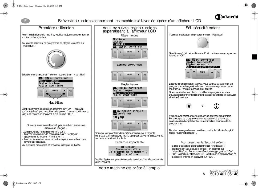 Mode d'emploi WHIRLPOOL AKR 807 IX