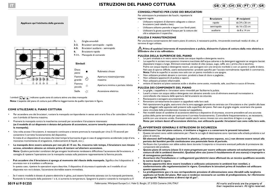 Mode d'emploi WHIRLPOOL AKS 328/IX