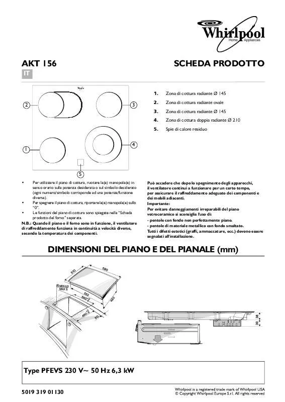 Mode d'emploi WHIRLPOOL AKT 156/NB