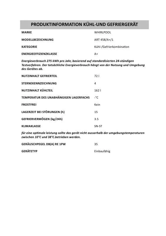 Mode d'emploi WHIRLPOOL GTA 1901